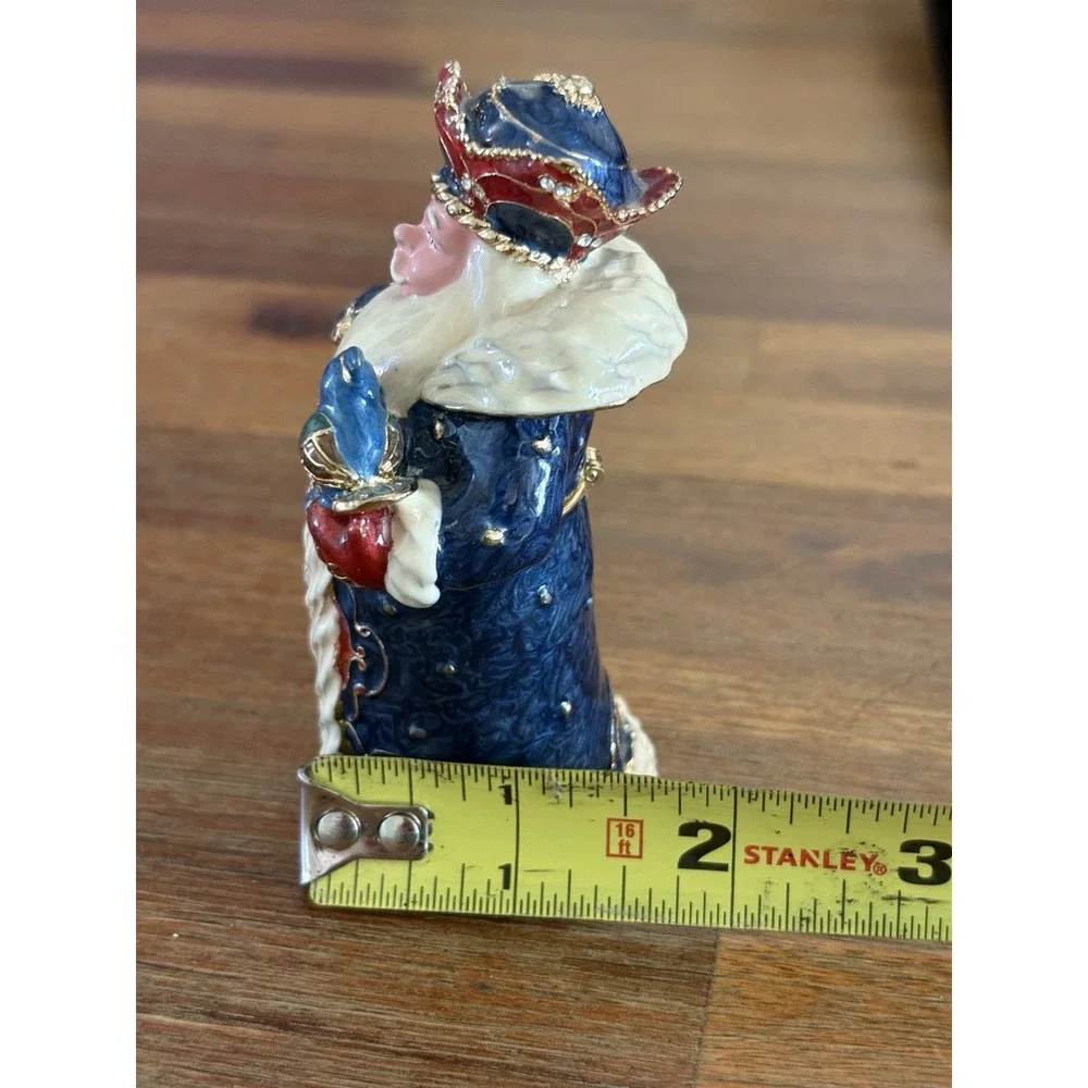 Santa Clause Trinket Box‎ Enamel With Swarovski Crystals Multicolor Jeweled